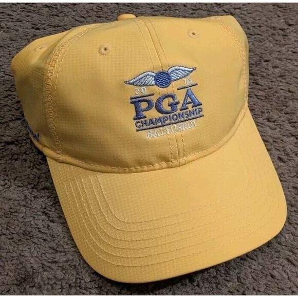 Ahead 2016 PGA Championship Baltusrol Golf Club Adjustable Yellow Hat - Picture 1 of 5